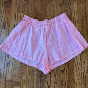 Anthropologie Pink Linen Somerset Shorts